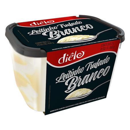 Sorvete Dielo 2lt Premium Leitinho Trufado Branco