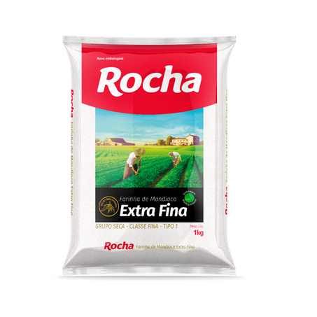 Farinha mandioca extrafina rocha 1kg