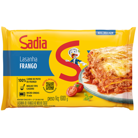 LASANHA SADIA FRANGO CONG 600G