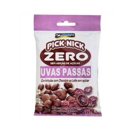 UVAS PASSAS PICK NICK 40G COB.CHOC ZERO ACUCAR