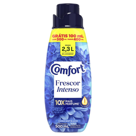 Amaciante Concentrado Comfort Leve 500ml, Pague 400ml - Original
