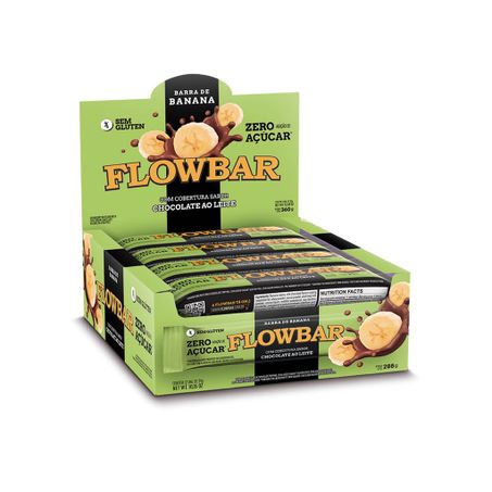 Barra de Banana Flowbar Chocolate ao Leite Zero Açúcar 24g