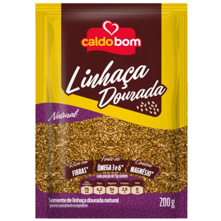 Semente de linhaca dourada caldo bom 200gr