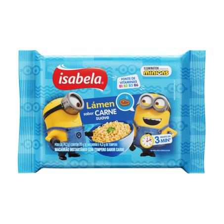 Macarrão instantâneo carne minions isabela 74.3g