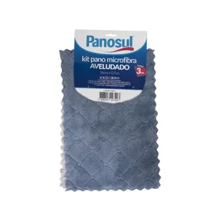 PANO MICROFIBRA PANOSUL AVELUDADO 26X17 COM 3UN