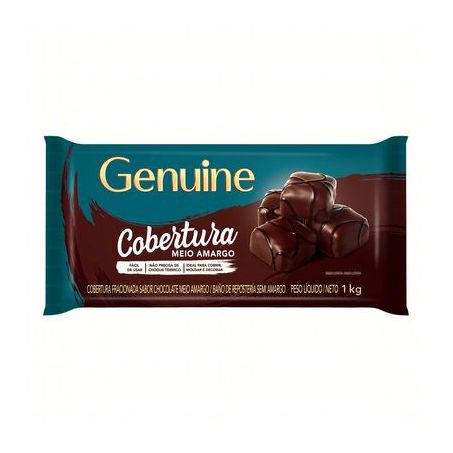 CHOCOLATE GENUINE COBERTURA MEIO AMARGO 1KG