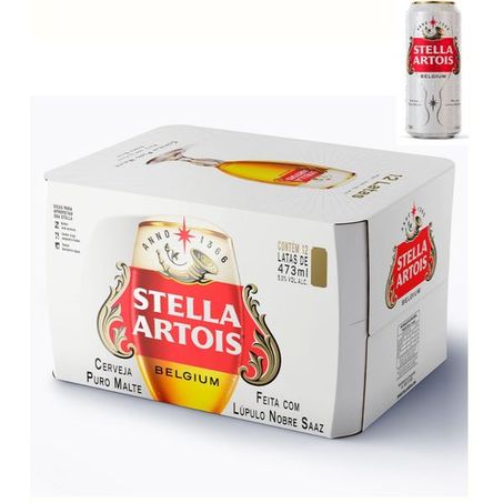 Cerveja stella artois lata 473ml caixa 12 unidades