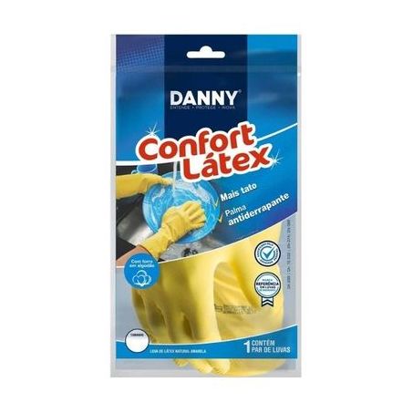 LUVA DANNY CONFORT LATEX AMARELA GRANDE