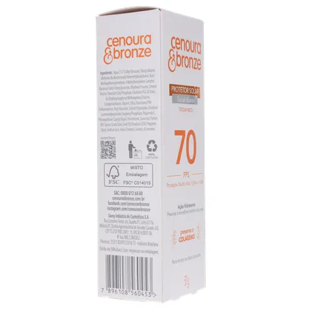Protetor solar facial cenoura e bronze fps 70 50g 360-30