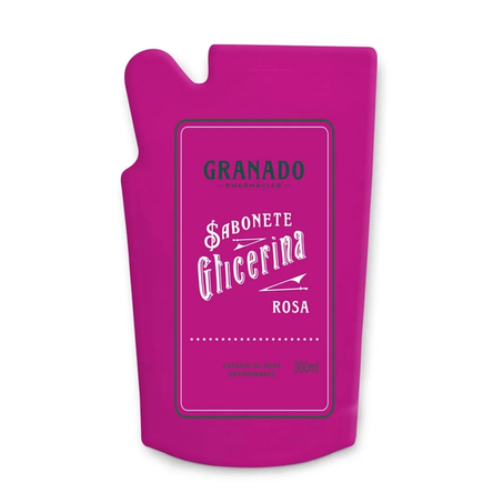 SABONETE LIQUIDO  GRANADO 300ML GLIC. ROSA REFIL 
