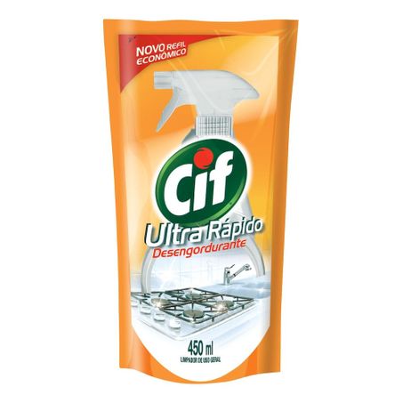 Limpador cif cozinha desengordurante sachê refil 450ml
