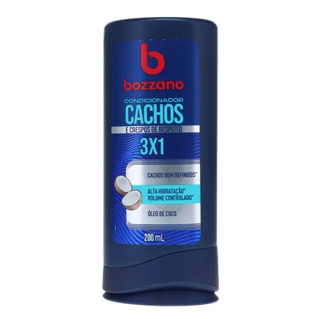 Condicionador Cachos Bozzano Óleo de Coco 3x1 Frasco 200ml 360-1