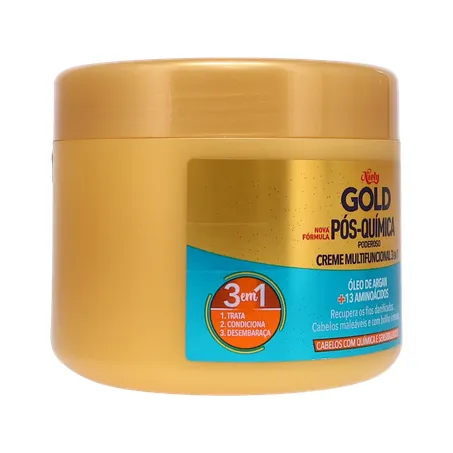 Máscara Concentrada Niely Gold Óleo de Argan Pós Química Pote 430G 360-31