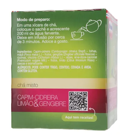 Chá Dr Oetker Cidreira e Limão/Gengibre C/10 Sachês 360-28