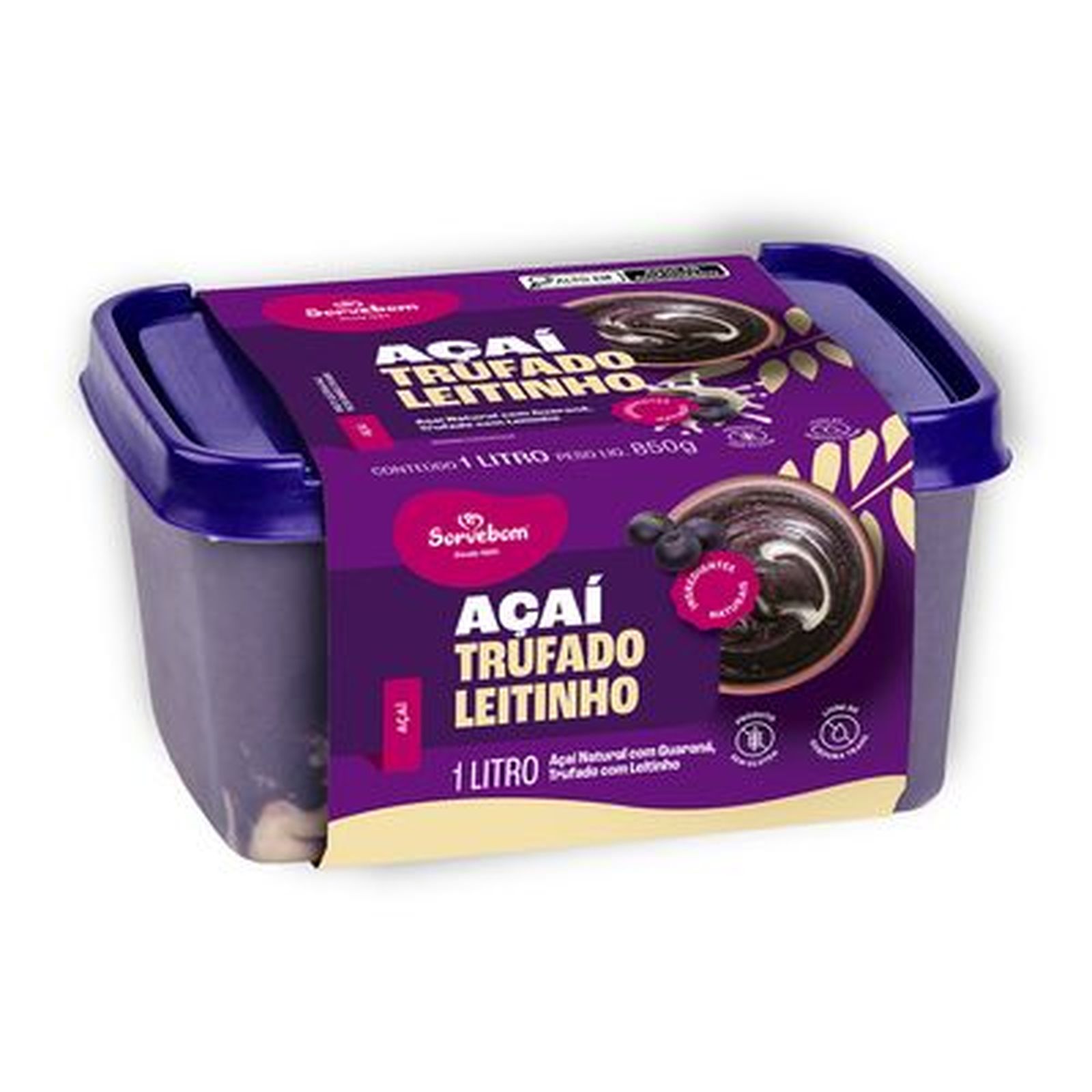 Açaí Sorvebom Trufado Com Leitinho 1l | Viezzer Supermercados