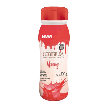 Cobertura P/sorvete Marvi Morango 190G