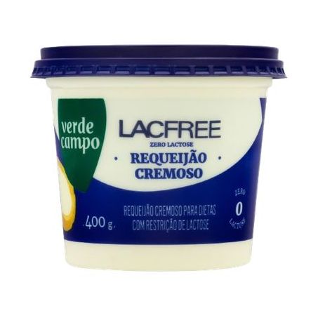 Requeijão Cremoso Zero Lactose Verde Campo Lacfree Pote 400G