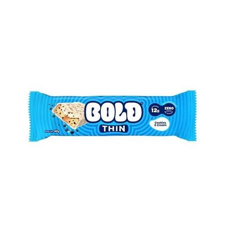 BARRA THIN COOKIES & CREAM 40G - BOLD