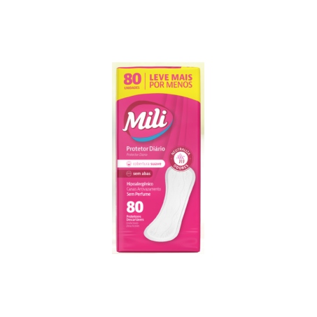 Absorvente mili protetor diario s/abas c/80 un