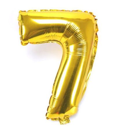 BALAO METALIZADO ALEGRIA&FESTA 40 CM Nº7 DOURADO  