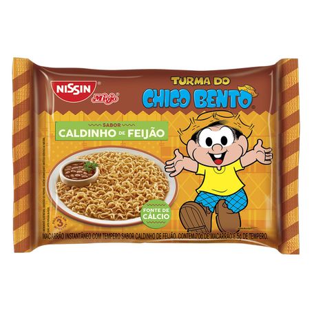 MACARRÃO INSTANTÂNEO CALDINHO DE FEIJÃO TURMA DO CHICO BENTO NISSIN MIOJO