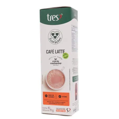 Café com Leite em Cápsula 3corações Latte Vegano Caixa com 10un - 110gr 360-20