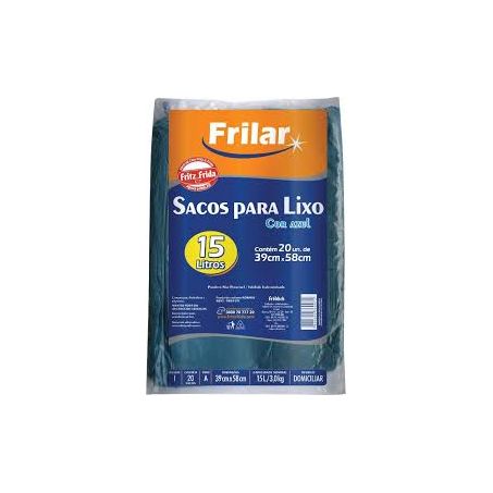 Saco de Lixo Frilar Azul 15l 20un