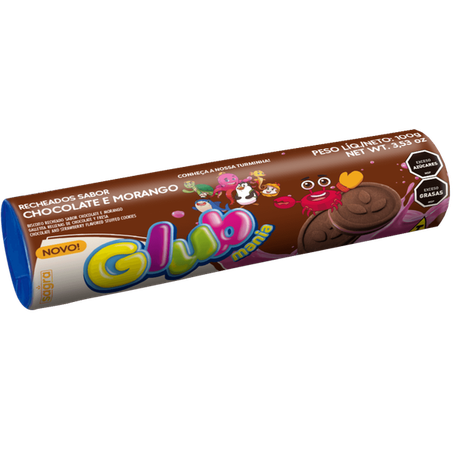 Biscoito recheado glub 100g chocolate/morango