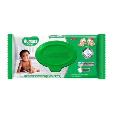 Toalha umedecida huggies max clean pacote com 48 unidades