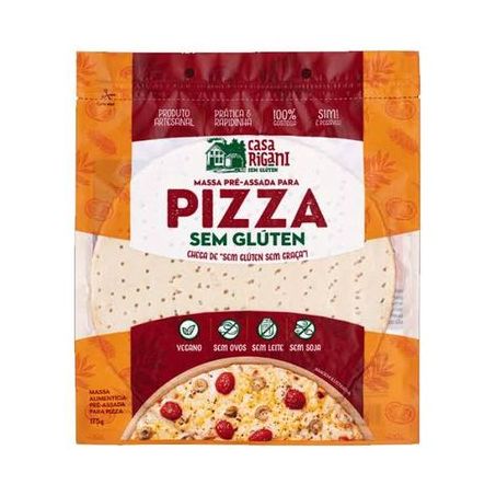 Massa pra pizza casa rigani pre-assada s/gluten 175g