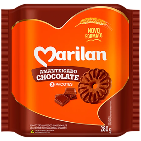 BISCOITO AMANTEIGADO CHOCOLATE 280G MARILAN