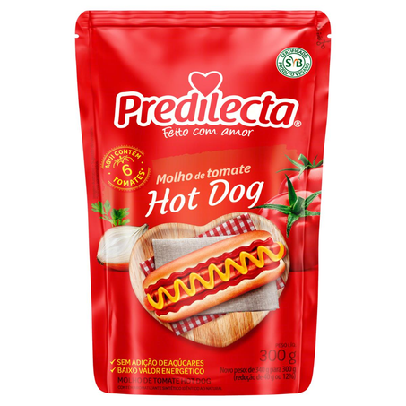Molho de Tomate Predilecta 300g - Hot Dog - Sachê