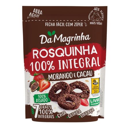 ROSQUINHAS DA MAGRINHA 150G MORANGO E CACAU INTEGRAL