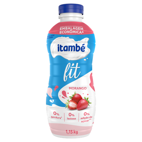 Iogurte Líquido Itambé Fit Zero Lactose Morango 1,15Kg