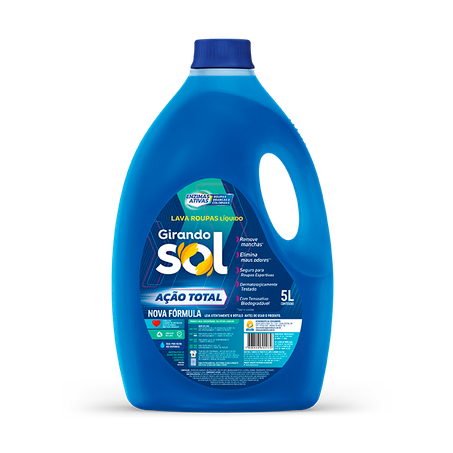 Lava roupas líquido girando sol ação total 5l