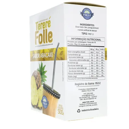 erva mate para tererê folle guarany abacaxi caixa 500g 360-6