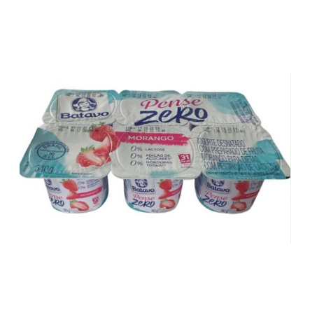 Iogurte batavo pense 540g zero desnatado morango