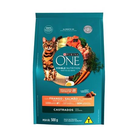 PURINA ONE CAT ADUL FGO/CARNE 500G CASTRADOS
