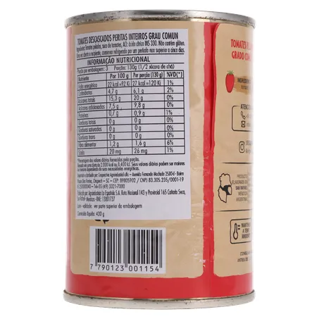 TOMATE PELADO IMPORTADO DA ARGENTINA VIGENTE LATA 230G 360-15
