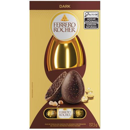 Ovo pascoa ferrero r. 137,5g dark em caixa