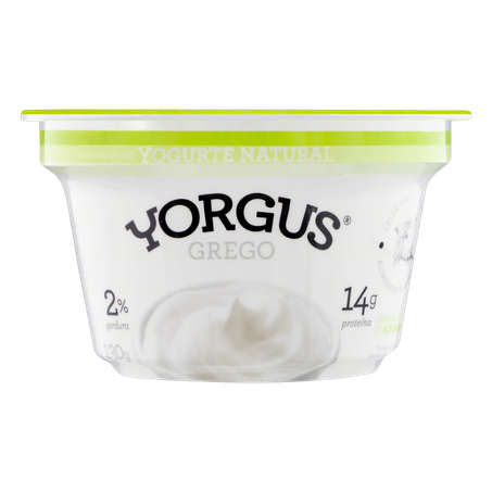 Iogurte Parcialmente Desnatado Grego 14g de Proteína Natural sem Adição de Açúcar Yorgus Pote 130g