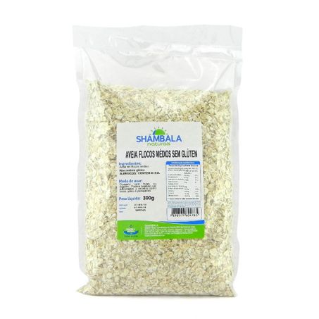 Aveia shambala em flocos médios sem glúten pacote 300g