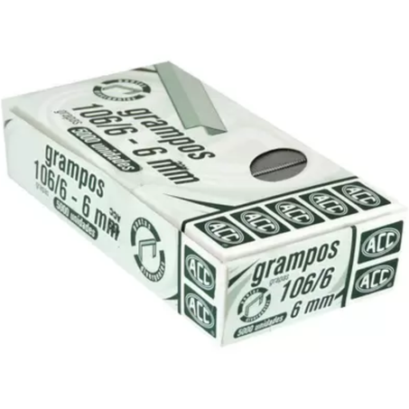 Grampo grampeador acc 106/6 6m 5000u