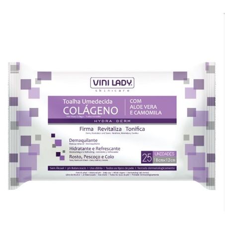 TOALHA UMEDECIDA VINI LADY C/25 COLÁGENO