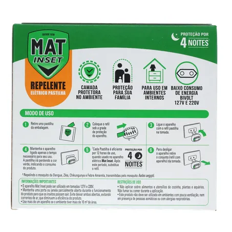 Inseticida mat inset apar c/4 pastilhas 360-2