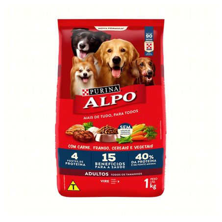 Racao Alpo 1kg Receita Caseira Adultos Carne Vegetais