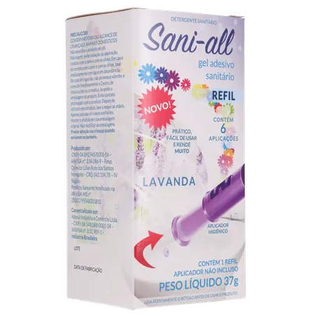 Gel adesivo sanitário sani all lavanda refil 37g 360-32