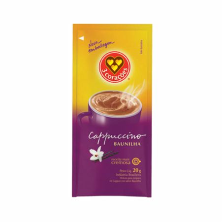 CAPPUCCINO 3 CORACOES SACHE BAUNILHA 20G