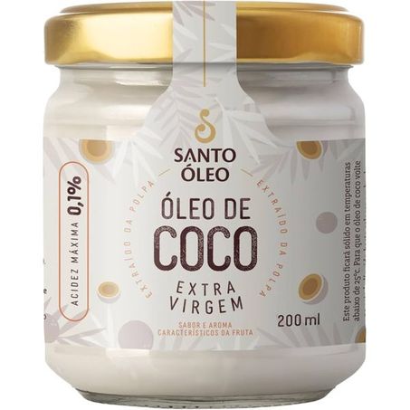 ÓLEO DE COCO EXTRA VIRGEM POLPA 200ML - SANTO OLEO