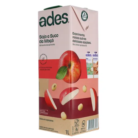 Bebida Base Soja Ades Frutas Maça 1l 360-4